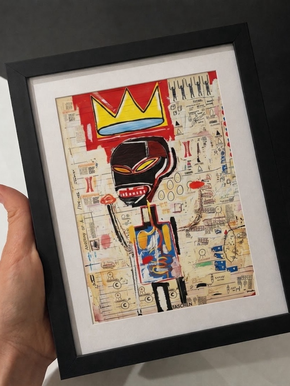 Framed Basquiat-Style Framed Art print, neo-expressionism